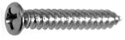 PHILLIPS OVAL HEAD TAP SCREW #8 X 1 #6HD 100/BX